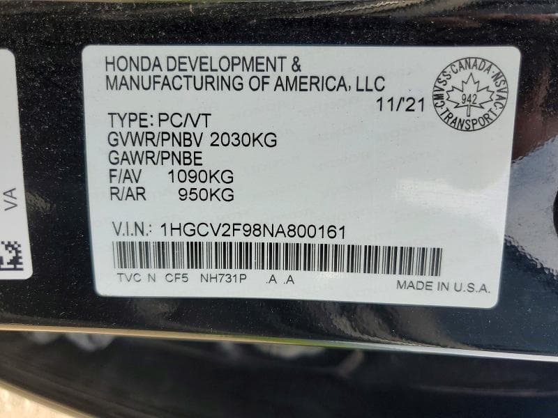 2022 HONDA ACCORD TOURING 12