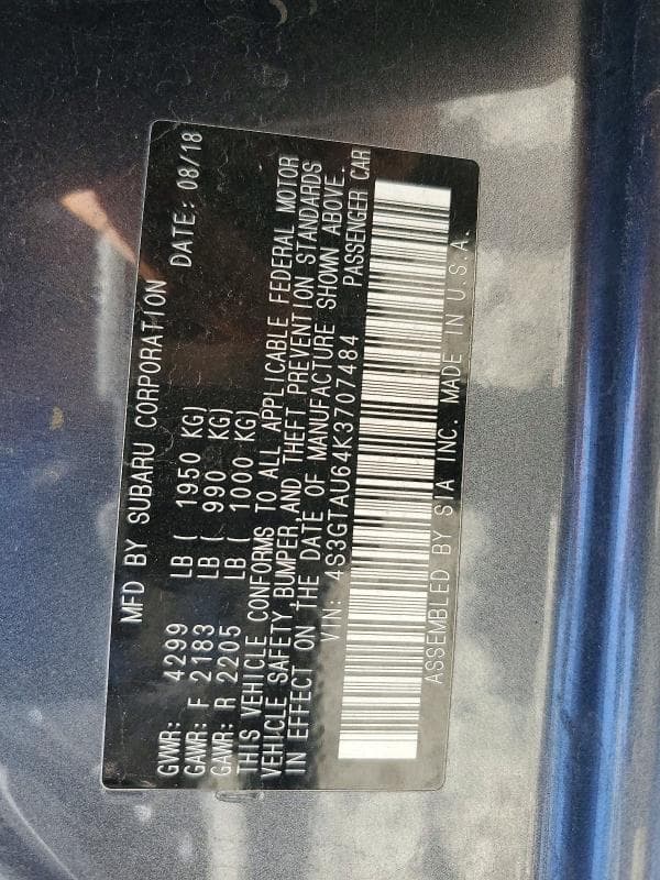 2019 SUBARU IMPREZA LIMITED LIMITED 13