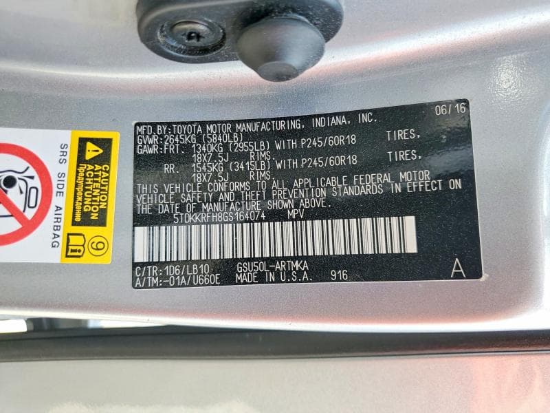 2016 TOYOTA HIGHLANDER XLE XLE 14
