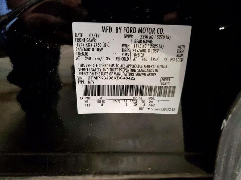 2019 FORD EDGE SEL 13