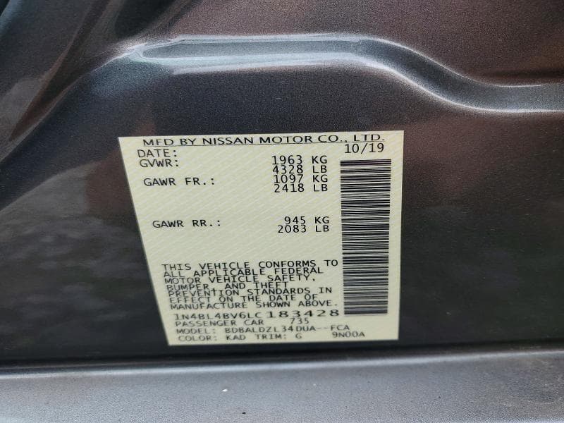 2020 NISSAN ALTIMA S 12