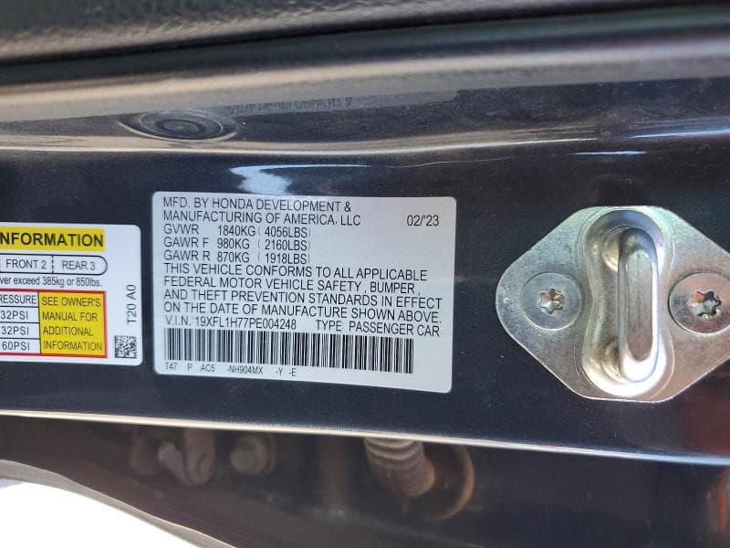 2023 HONDA CIVIC EXL 12