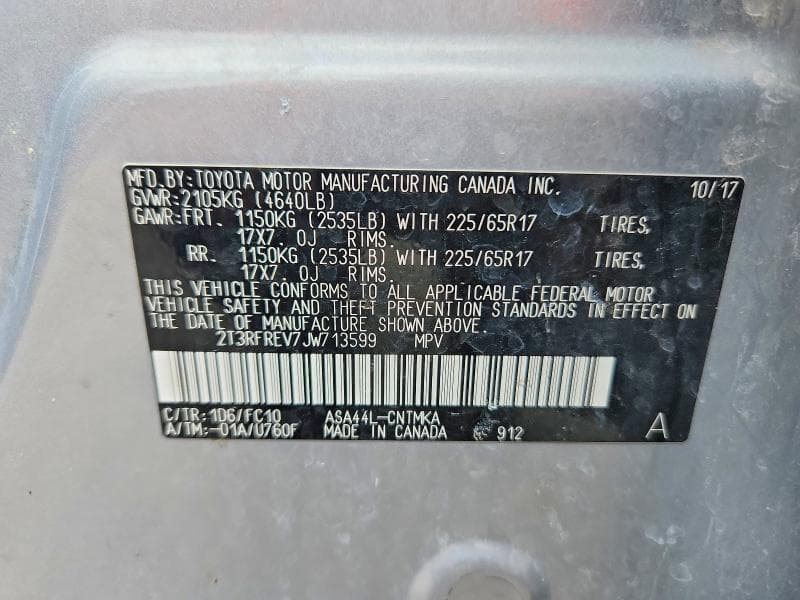 2018 TOYOTA RAV4 XLE 12