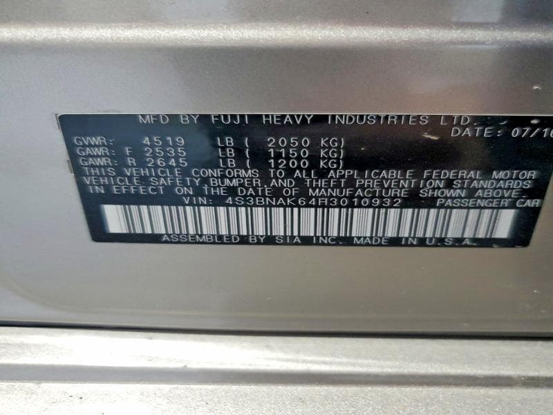 2017 SUBARU LEGACY 2.5I LIMITED 13