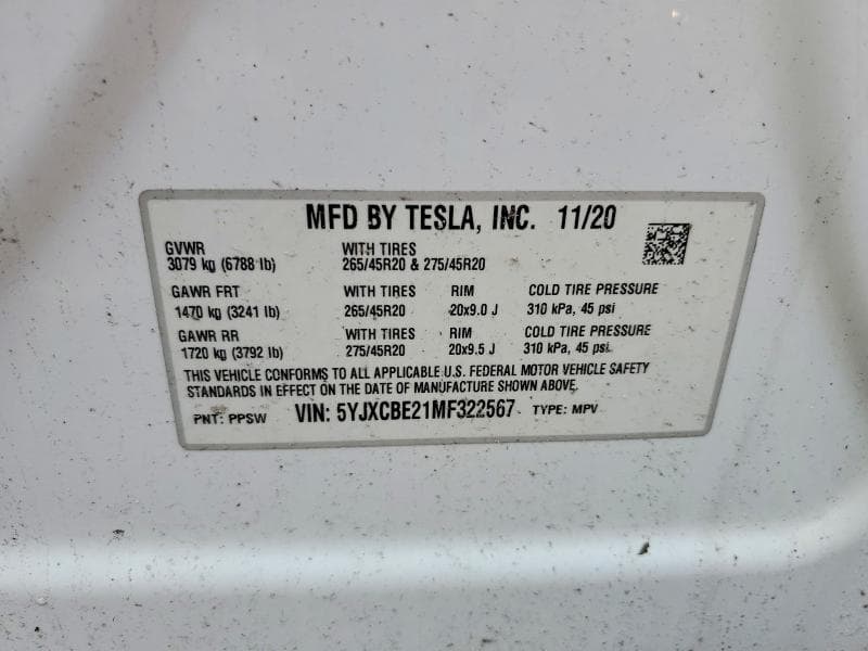 2021 TESLA MODEL X 12