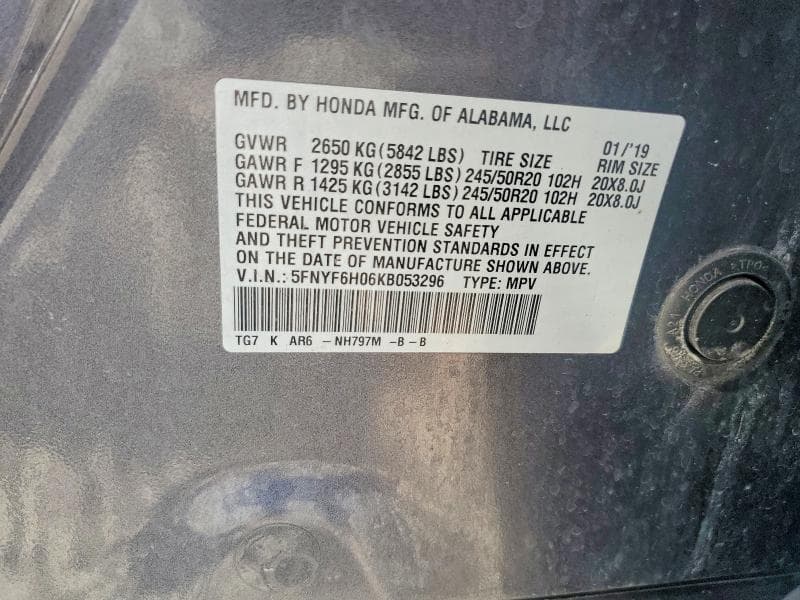 2019 HONDA PILOT ELITE 13