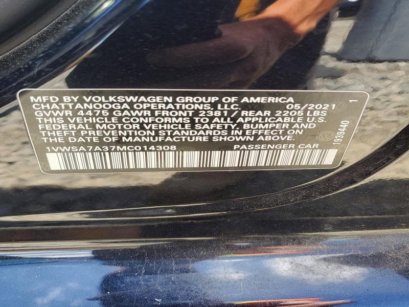 2021 VOLKSWAGEN PASSAT SE 12