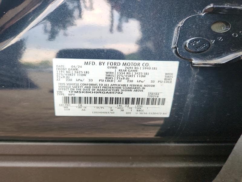 2024 FORD EXPLORER ST-LINE 14