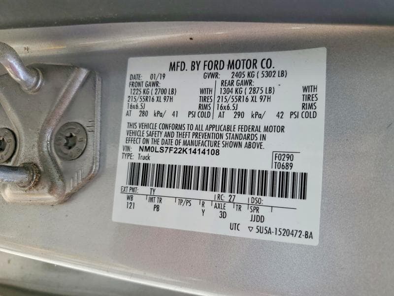 2019 FORD TRANSIT CONNECT XLT 12