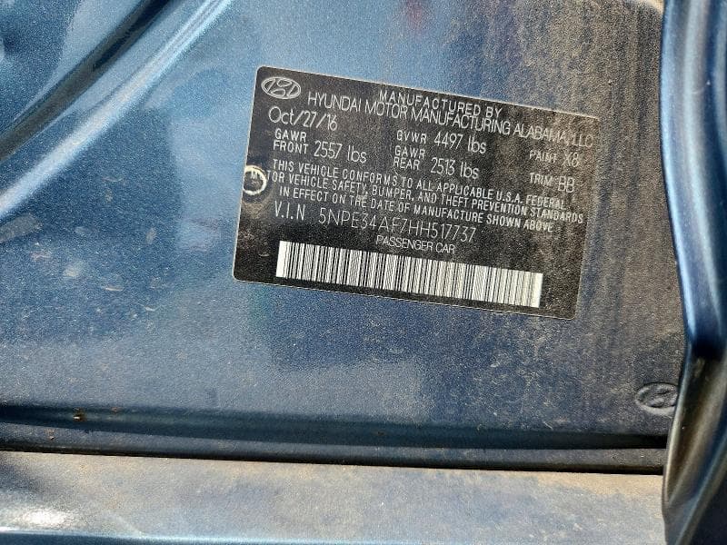 2017 HYUNDAI SONATA LIMITED LIMITED 13