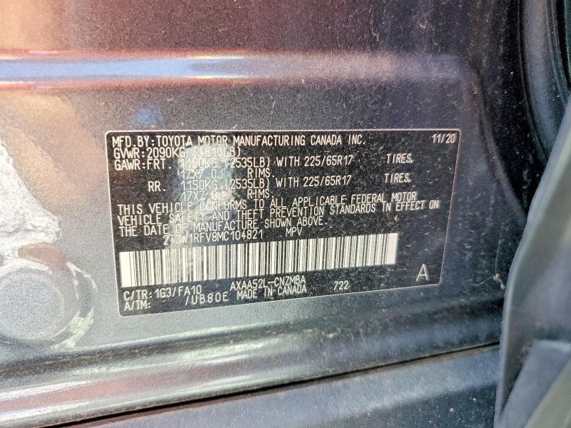 2021 TOYOTA RAV4 XLE 12