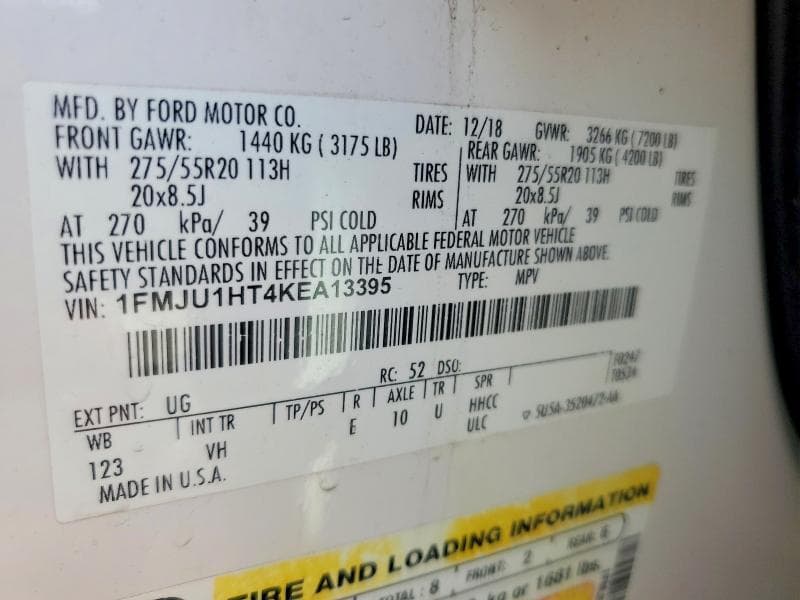 2019 FORD EXPEDITION XLT XLT 14