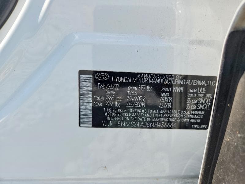2022 HYUNDAI SANTA FE SEL SEL 13