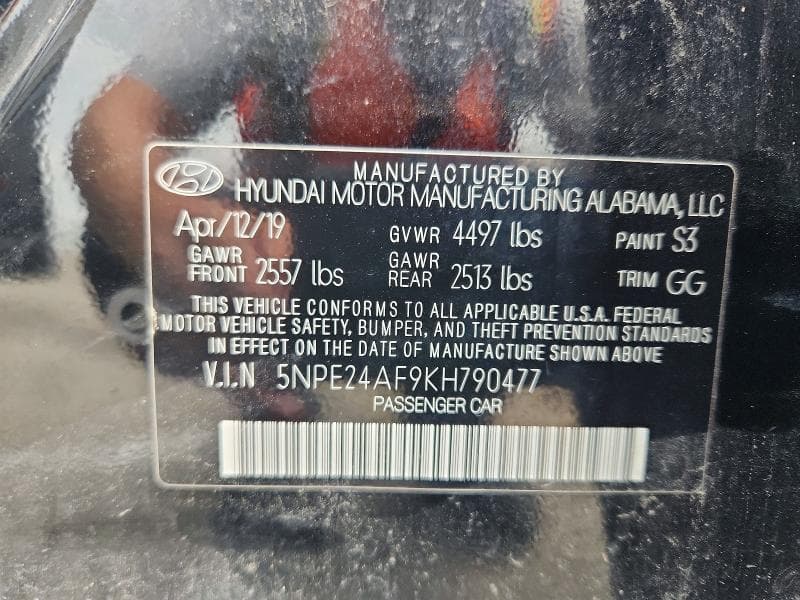 2019 HYUNDAI SONATA SE SE 12