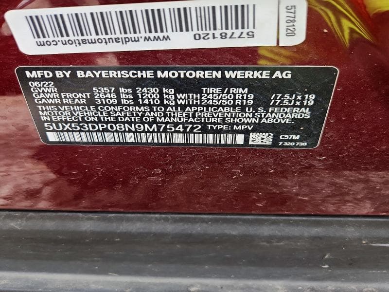 2022 BMW X3 XDRIVE30I 13