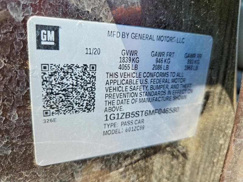 2021 CHEVROLET MALIBU LS 12