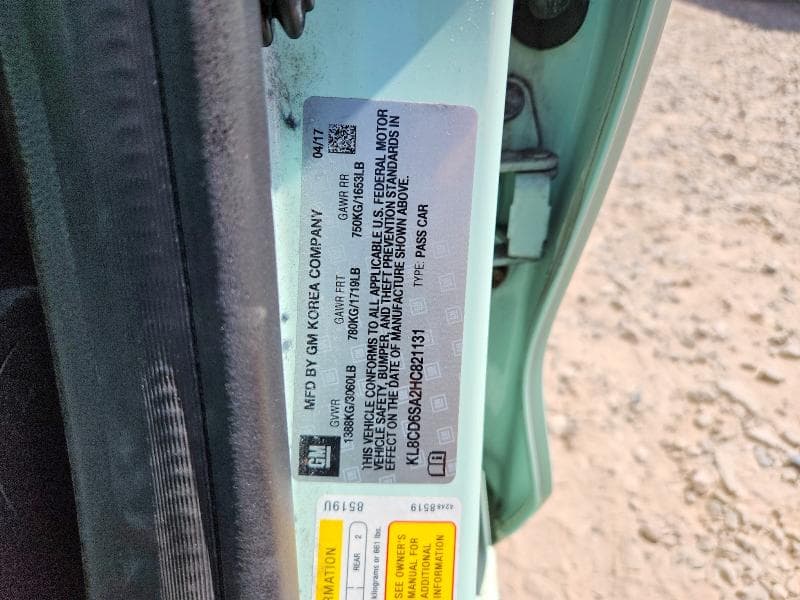 2017 CHEVROLET SPARK 1LT 12