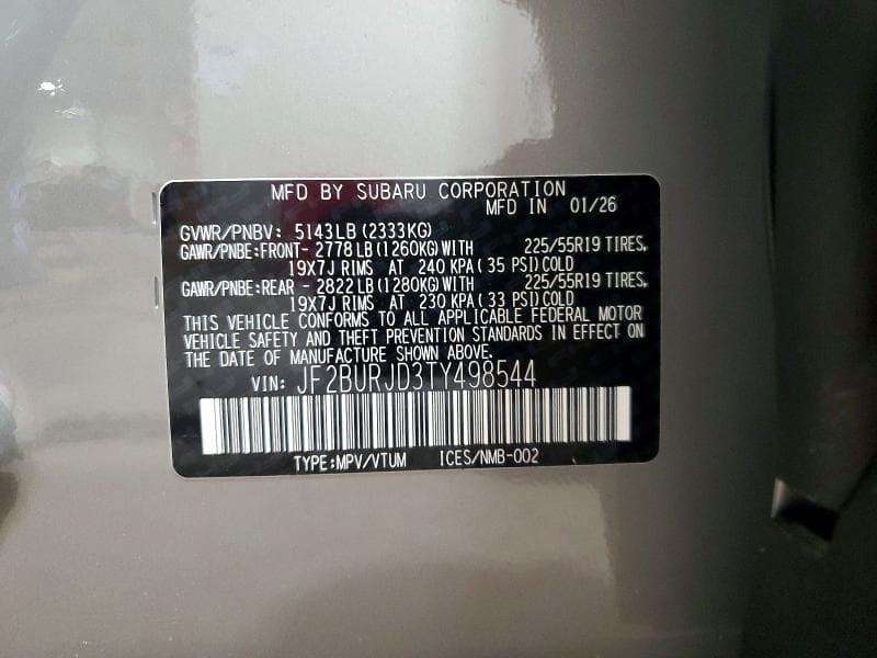 2026 SUBARU OUTBACK TOURING XT 13