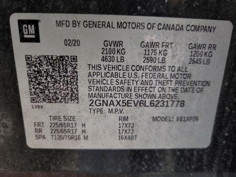 2020 CHEVROLET EQUINOX 12