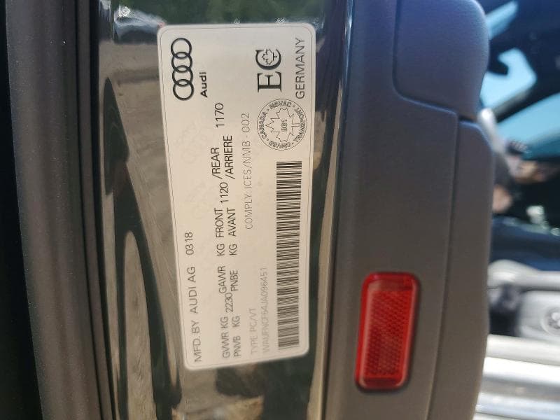 2018 AUDI A5 PRESTIGE S-LINE PRESTIGE S-LINE 12