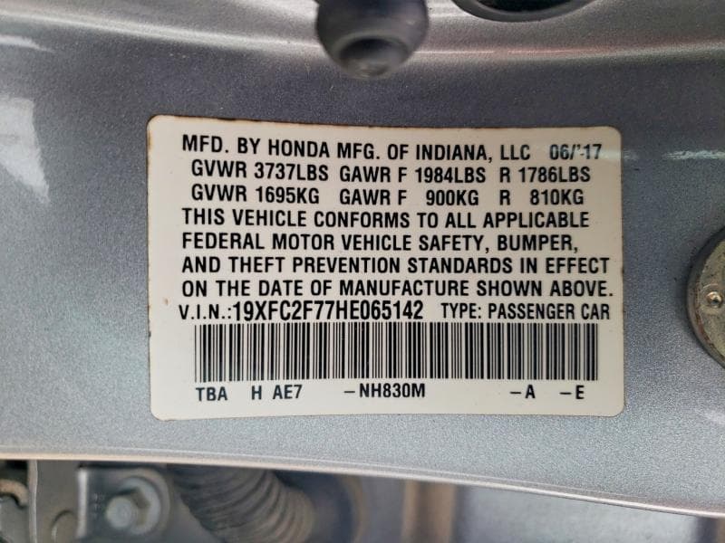 2017 HONDA CIVIC EX 12