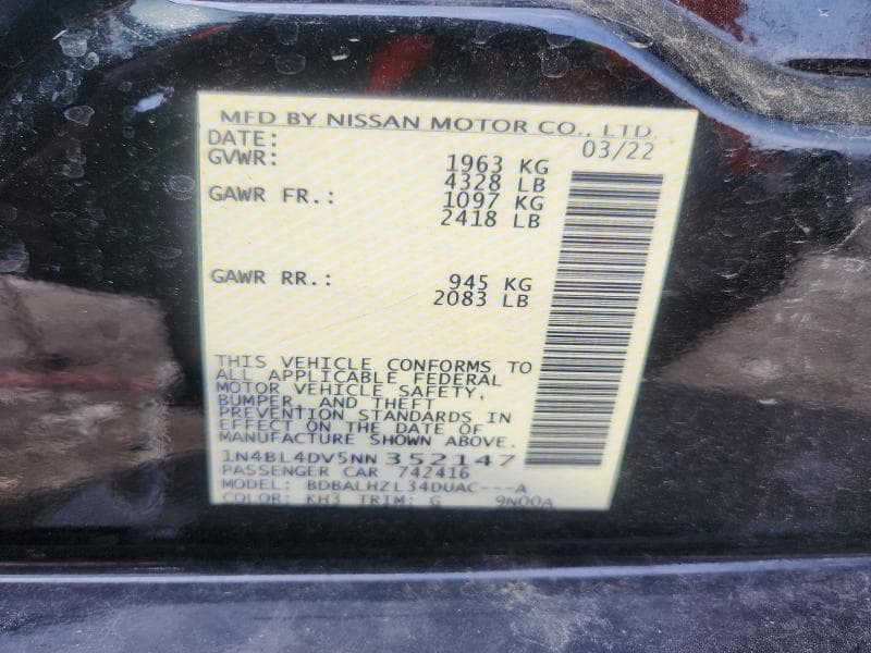 2022 NISSAN ALTIMA SV 12