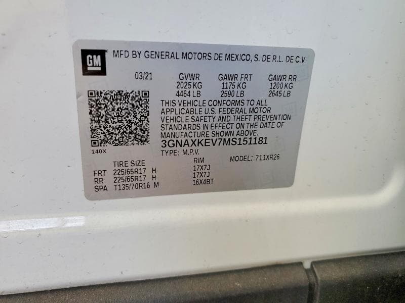 2021 CHEVROLET EQUINOX LT LT 12
