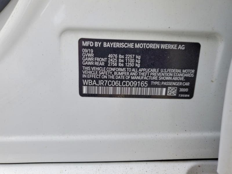 2020 BMW 530 XI XI 12