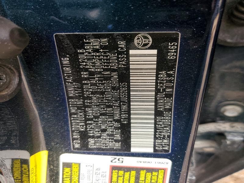 2018 TOYOTA CAMRY SE 12