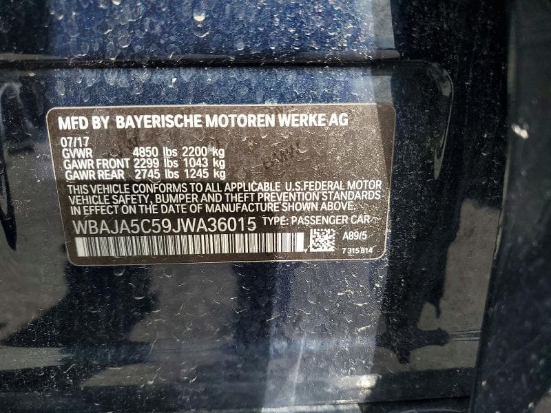 2018 BMW 530 I I 12