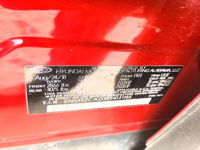 2019 HYUNDAI SANTA FE SE 12