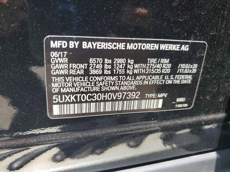 2017 BMW X5 XDR40E 12