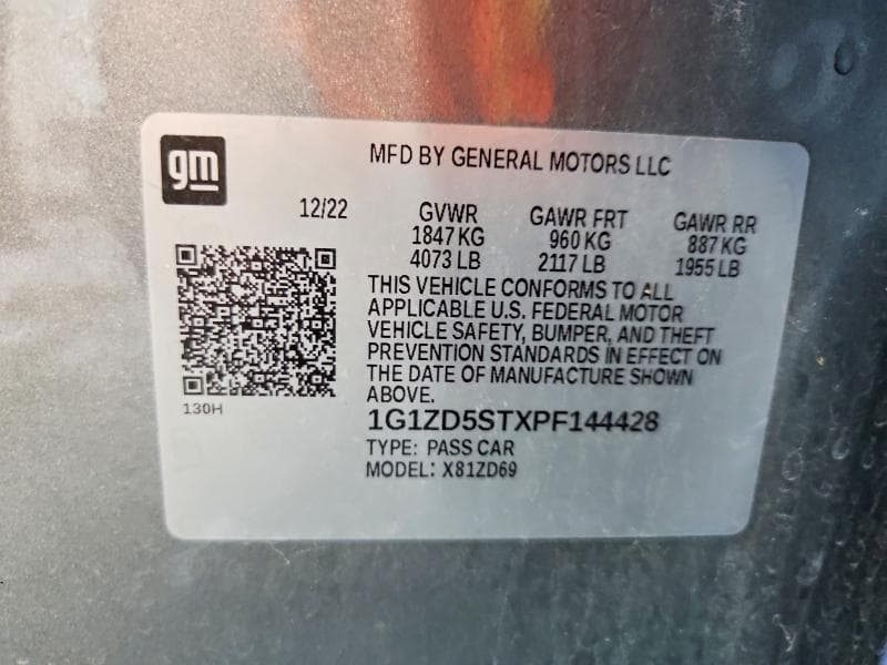 2023 CHEVROLET MALIBU LT LT 12