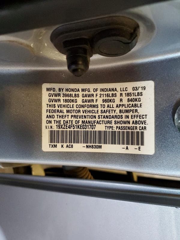 2019 HONDA INSIGHT EX 12