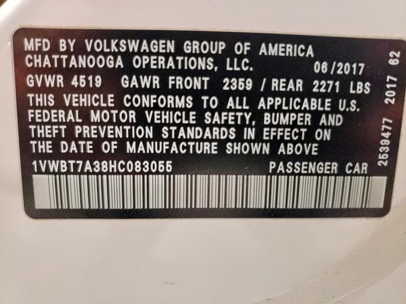 2017 VOLKSWAGEN PASSAT SE 13