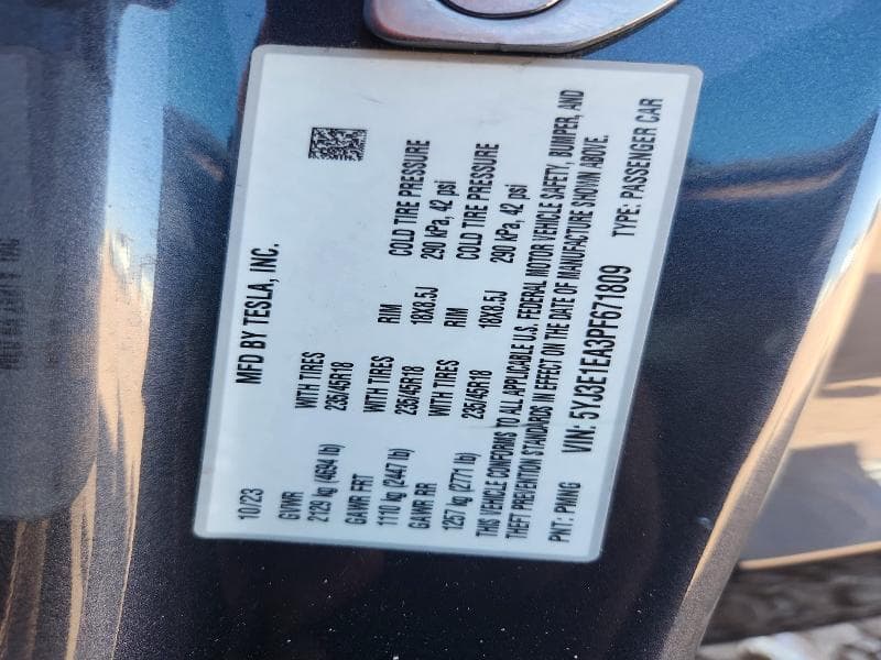 2023 TESLA MODEL 3 12