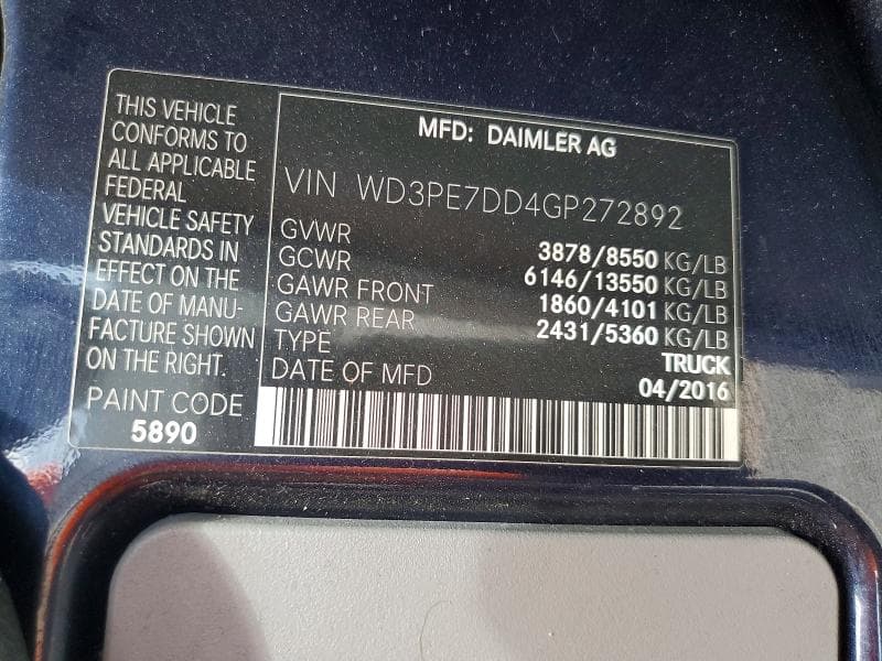 2016 MERCEDES-BENZ SPRINTER 2500 13