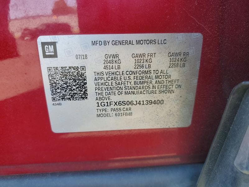 2018 CHEVROLET BOLT EV PREMIER PREMIER 12