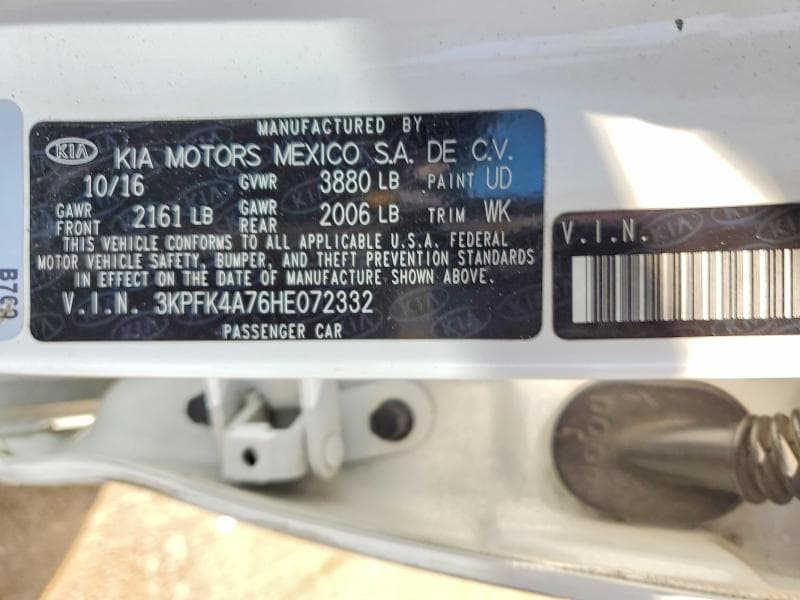 2017 KIA FORTE LX LX 12