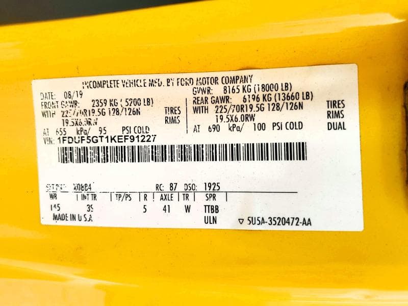 2019 FORD F550 SUPER DUTY 12