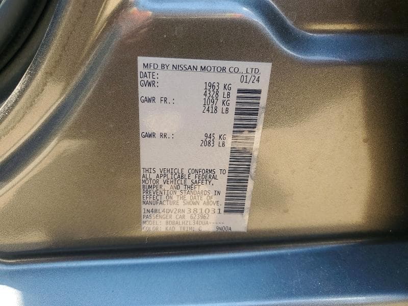 2024 NISSAN ALTIMA SV 13