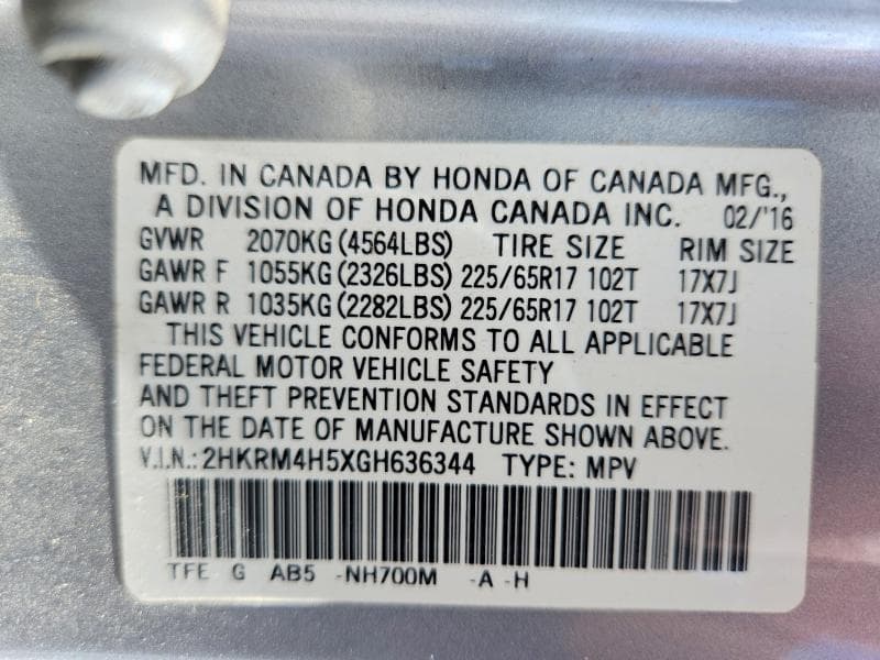 2016 HONDA CR-V EX 13