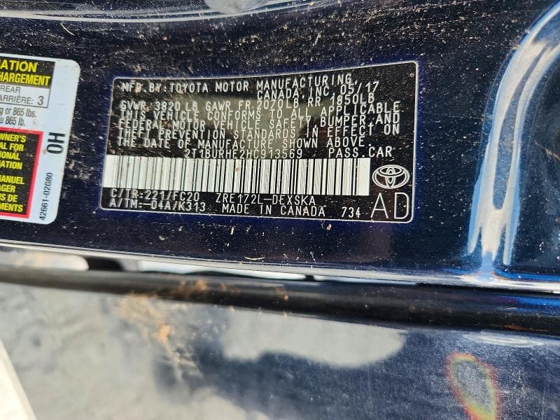 2017 TOYOTA COROLLA SE 12