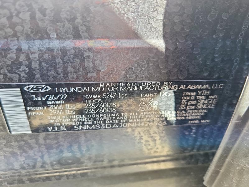 2022 HYUNDAI SANTA FE SEL 12