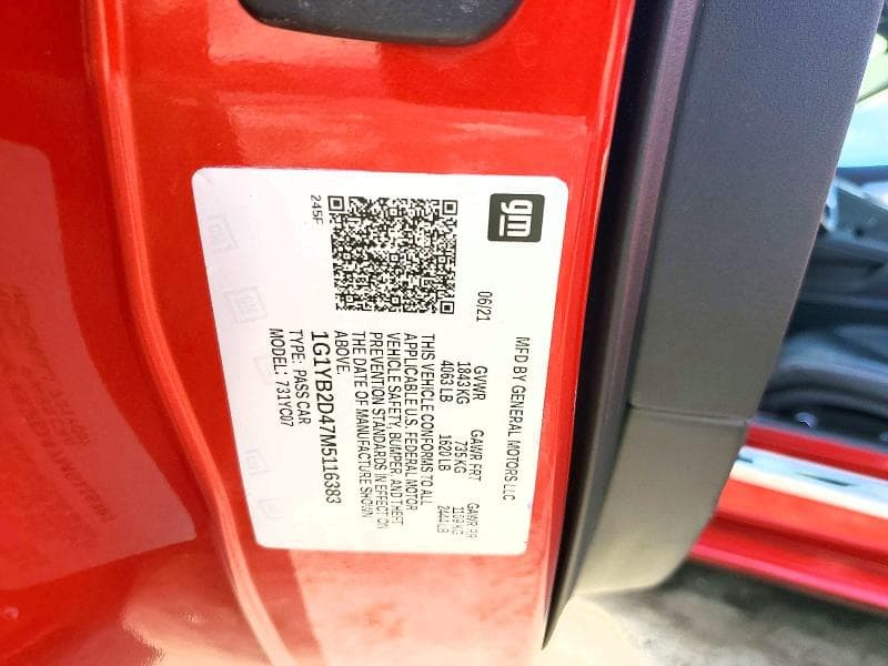 2021 CHEVROLET CORVETTE STINGRAY 2LT 12