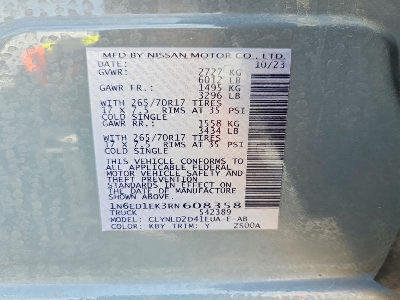 2024 NISSAN FRONTIER PRO-4X 12