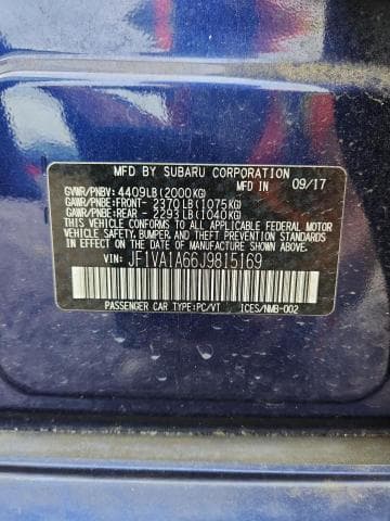2018 SUBARU WRX 12