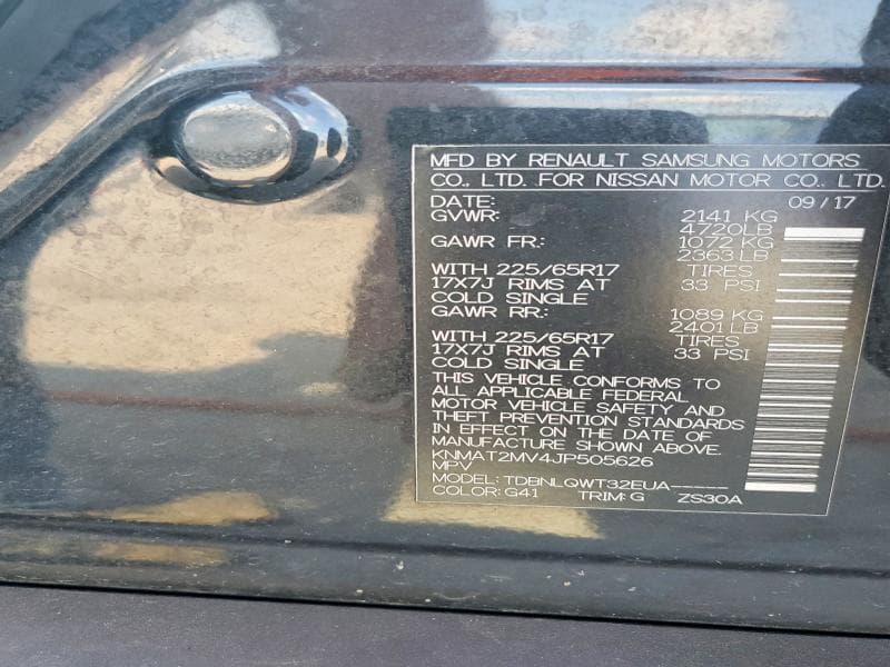 2018 NISSAN ROGUE SV 14