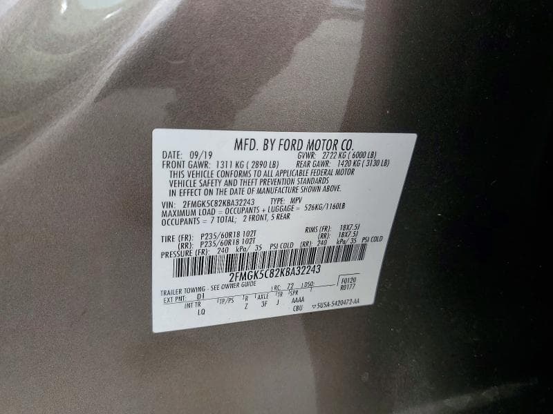 2019 FORD FLEX SEL SEL 13