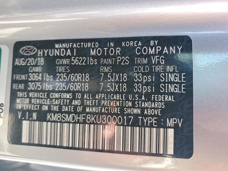 2019 HYUNDAI SANTA FE XL SE 13